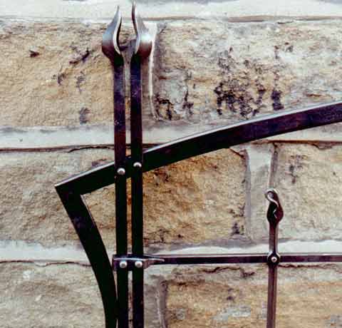 Close up detail of wrought iron bed